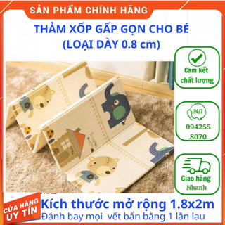 Thảm xốp gấp gọn cho bé loại dày xpe lót sàn 2 mặt cho bé tập bò chống ngã chống thấm