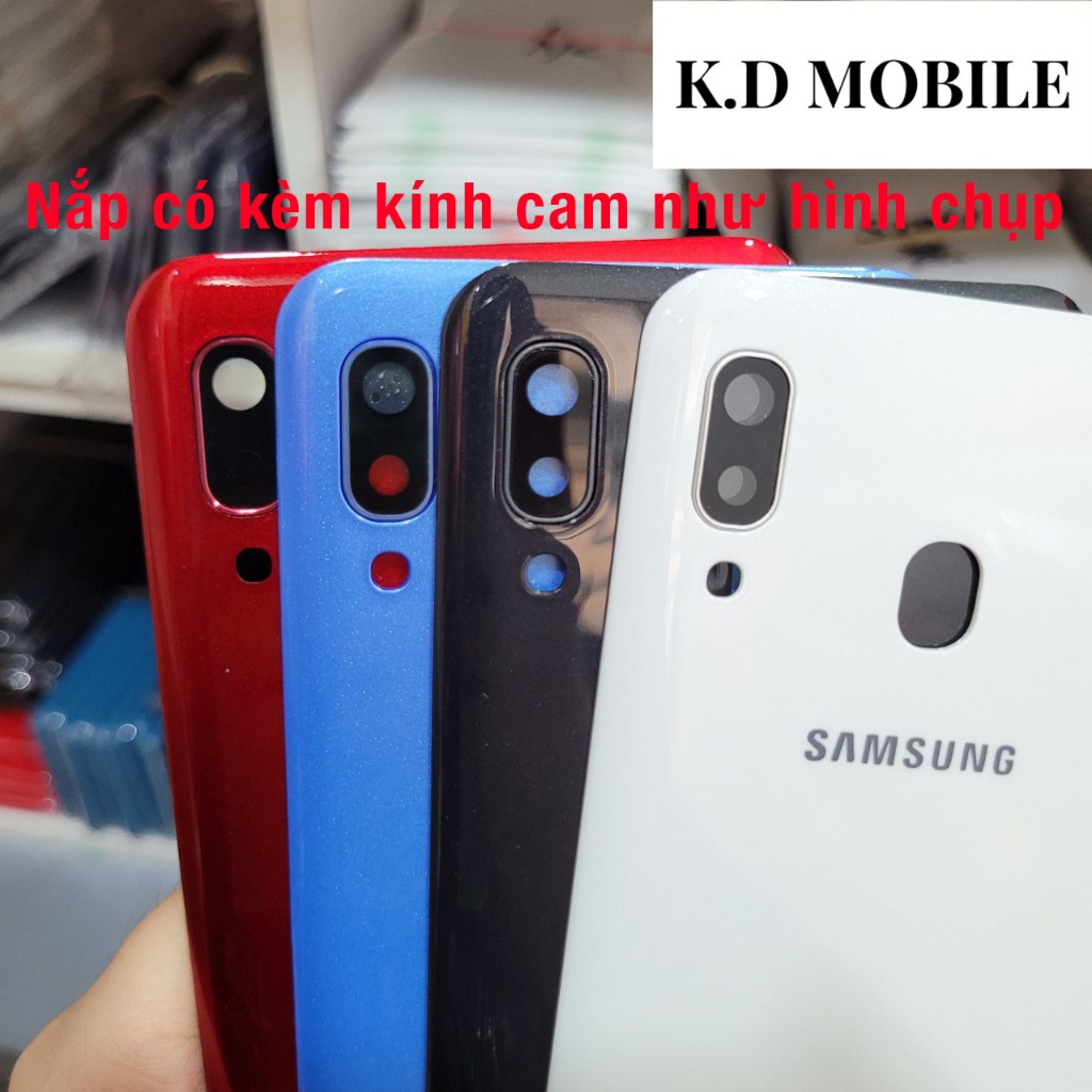 Vỏ nắp lưng Samsung A30 có kính camera và keo dán viền
