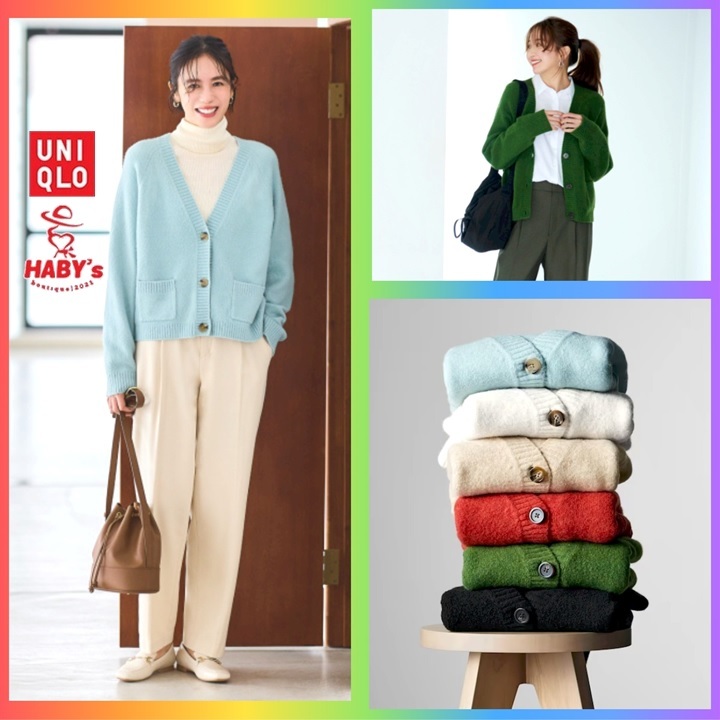 UNIQLO👐JAPAN_Áo len Cardigan vải Souffle (tay dài) 🌞