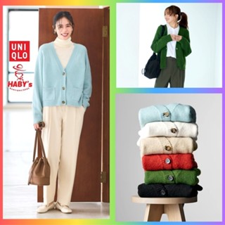 UNIQLO JAPAN_Áo len Cardigan vải Souffle tay dài