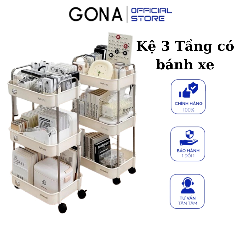 Kệ 3 tầng có bánh xe đẩy