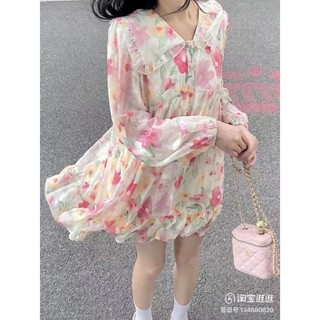 Váy Babydoll Hoa Hồng Phấn Nữ Ulzzang Quảng Châu, Loại 1, Đi Tiệc Xinh, Freesize