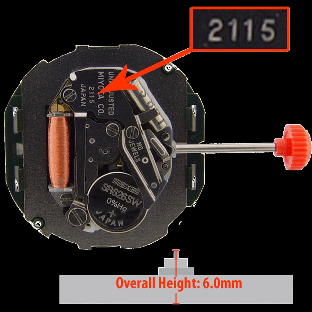 Máy đồng hồ Miyota 2115 quartz movement 1 lịch