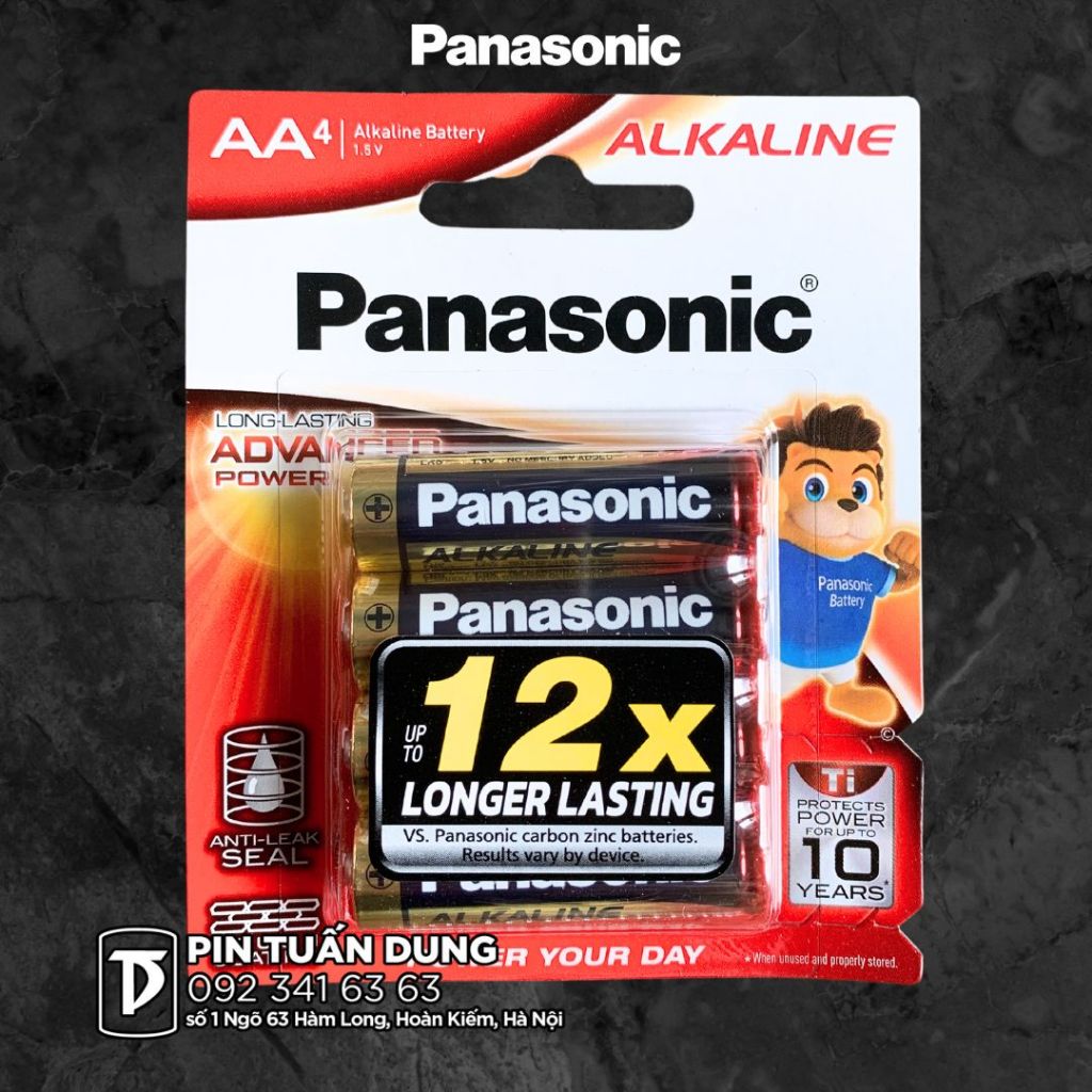 Pin tiểu Panasonic Alkaline AA LR6T (Vỉ 4 viên)