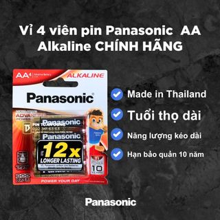 Pin tiểu Panasonic Alkaline AA LR6T (Vỉ 4 viên)