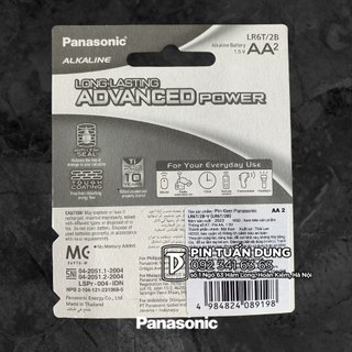 Pin tiểu Panasonic Alkaline AA LR6T (Vỉ 2 viên)