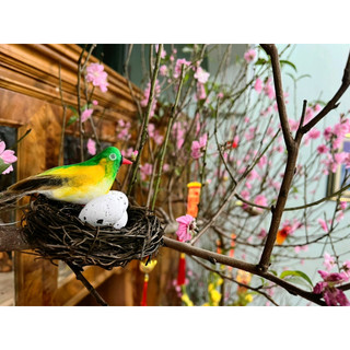 Mô hình con chim giả trang trí tiểu cảnh/sân vườn