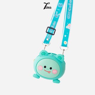 Túi ví mini hoạt hình dễ thương đựng tiền lẻ tai nghe chất liệu silicon mềm kèm dây đeo MINI003