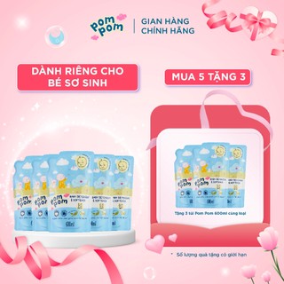  Nước Giặt Xả Cho Bé Sơ Sinh 0-12 Tháng PomPom Newborn Sạch Sâu Nôn Trớ, Mềm Mại Vải Cotton Cho Bé