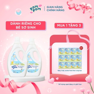  Nước Giặt Xả Cho Bé Sơ Sinh 0-12 Tháng PomPom Newborn Sạch Sâu Nôn Trớ Hương Phấn Rôm Dịu Nhẹ