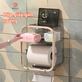 Hộp Đựng Giấy Đa Năng, Hộp Đựng Mỹ Phẩm Phòng Tắm Thiết Kế Kín Đóng Mở Có Hút Nam Châm Chất Liệu Nhựa Cứng Xịn