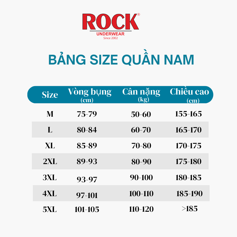 Quần lót nam thun lạnh bigsize ROCK QA 1110 cá tính, trẻ trung, thoáng mát mặc thoải mái cả ngày