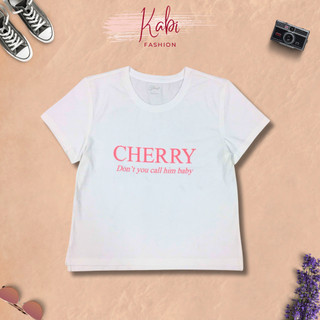 Áo thun tay ngắn nữ trắng in chữ KABI Fashion cotton cổ tròn thoáng mát