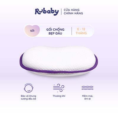 Gối Chống Bẹp Đầu Rubaby | Định Hình Đầu Cho Trẻ Sơ Sinh | Chất Liệu Foam Mềm Mại Thoáng Khí | An Toàn Cho Da