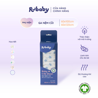 Ga Nệm Cũi Rubaby Cho bé | Chất liệu an toàn cho da | Thoáng Khí Thấm hút tốt