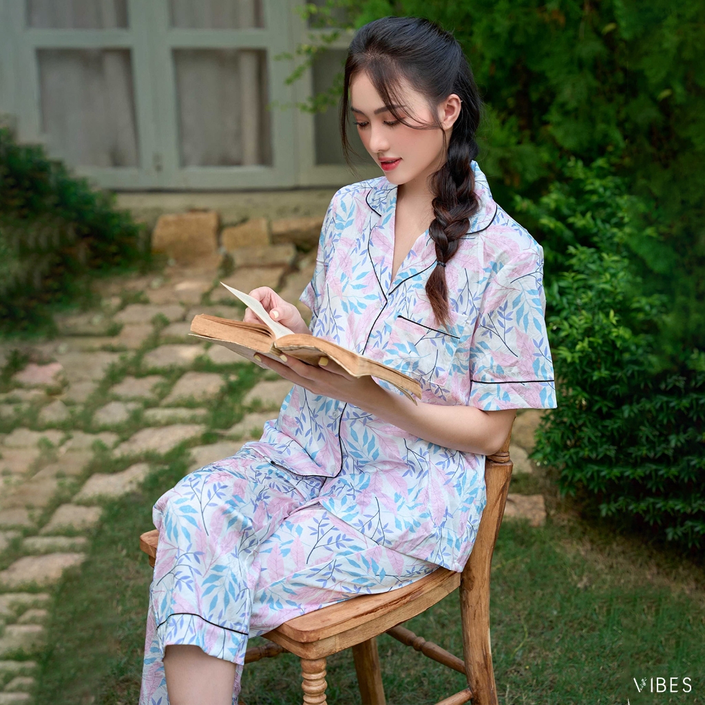 VIBES Đồ bộ Pijama dài Lụa Gấm cao cấp Wendy Long Py Set