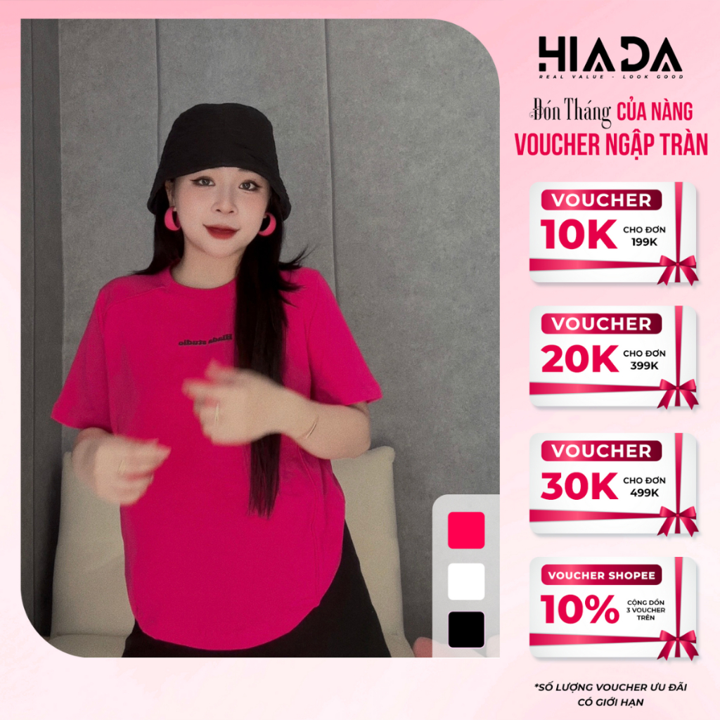Áo Thun Nữ Babytee HIADA Nhấn Mí Cổ Tròn [ HIADA 04 ]