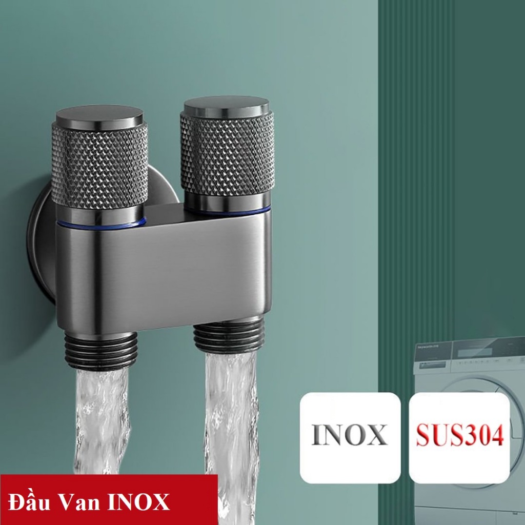 Vòi Xịt Vệ Sinh INOX304 Cao Cấp 2 Đường Nước Áp Lực Mạnh Dây Dài 1,5m - OENON