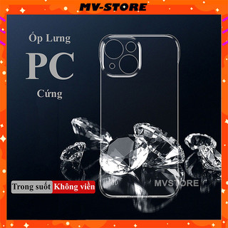 Ốp lưng điện thoại PC cứng không viền không lens camera trong suốt cho 15 14 13 Pro MAX 14 Plus 12 Pro MVStore