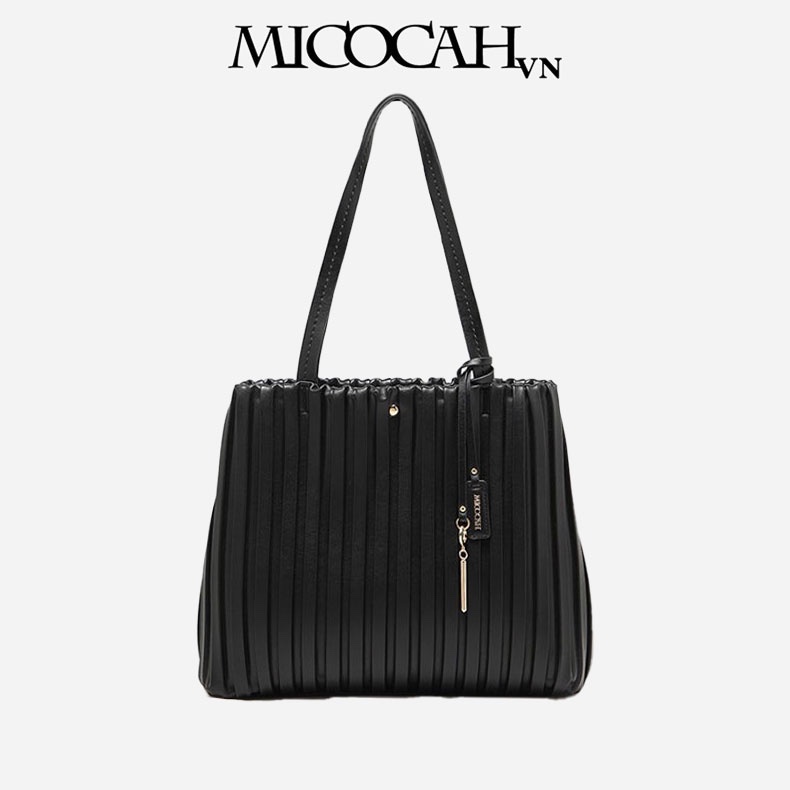 Túi tote Micocah Chính Hãng da xếp ly đựng laptop dáng công sở nữ thanh lịch kẹp nách đẹp Tina Shop M338 FSD410