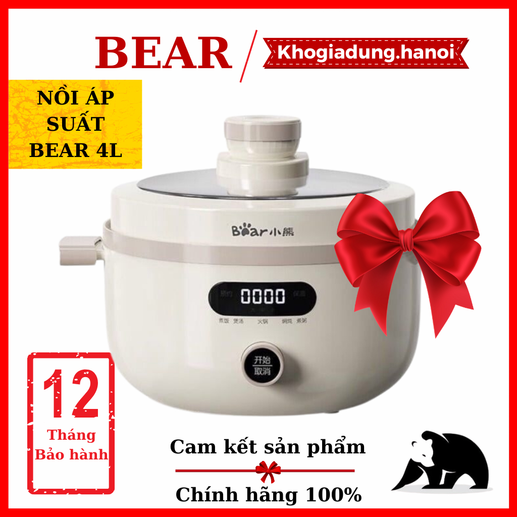 Nồi Áp Suất Bear Đa Năng Dung Tích 4 Lít YLB-C40U5  - Hàng Chính Hãng, Bảo Hành 12 Tháng - TranHang Store