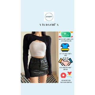 Váy da chữ A có quần lót trong