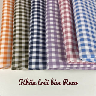 Khăn Trải Bàn Vải Cotton Kẻ Caro Đủ Màu Decor Trang Trí Bàn Học RECO 