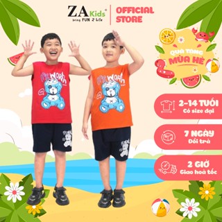 Bộ Quần Áo Thun Sát Nách Quần Đùi Bé Trai Thoáng Mát Cotton (2-10 tuổi) ZAkids ZA02341BT