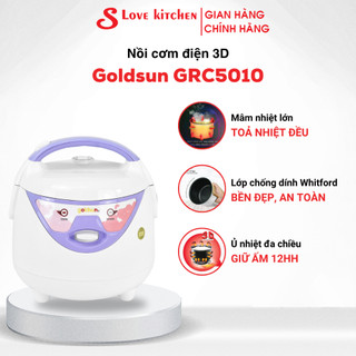 Nồi cơm điện mini 1.2 lít lòng nồi 1 lít goldsun grc5010 nồi cơm gạo lứt, nấu cháo cho bé ăn dặm, nhỏ gọn, tinh tế