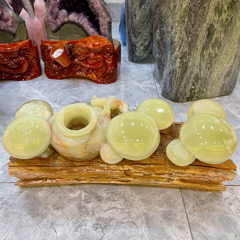 Tác Phẩm Cây Nấm Ngọc Xanh Trường Sinh Đá Ngọc Xanh Pakistan Phong Thuỷ