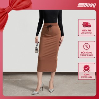 Chân Váy Cotton Da Cá Dáng Dài Nữ BUSY Xẻ Vạt Sau CVDC2