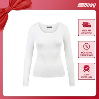 Áo Dài Tay cổ Tròn Dáng Thường Nữ Busy Thun Tăm Chun Co Giãn Ôm Sát DT2T
