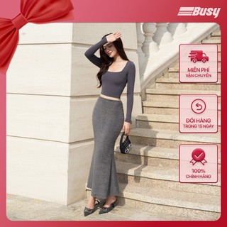 Chân Váy Len Đuôi Cá Nữ BUSY Chất Len Lông Thỏ Co Giãn Cạp Khóa Sau CVĐC2