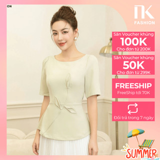 Áo Sơ Mi Peplum Hoa Chéo Thân NKSM2306001 NK Fashion Thời Trang Công Sở Nữ Trẻ trung, Dịu Dàng, Nữ Tính, Dễ Phối Đồ,