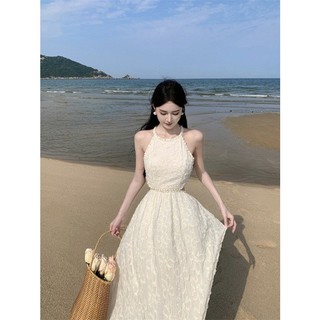 [HÀNG QC] Đầm maxi cổ yếm tiểu thử khí chất