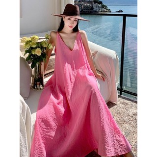 Đầm maxi dáng rộng hồng ngọt ngào