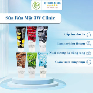 Sữa rửa mặt 3w clinic làm sạch sâu bụi bẩn, cấp ẩm, nuôi dưỡng da trắng sáng 100ml
