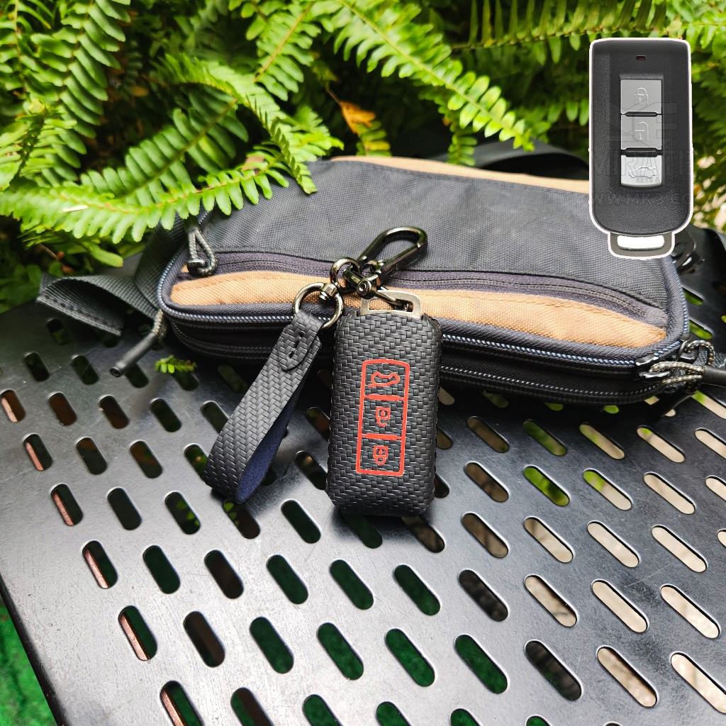 Bao da bọc chìa khóa, Ốp khóa xe Mitsubishi Xpander,Triton,Outlander,Pajero,Attrage,Athlete da bò cao cấp MI EPS
