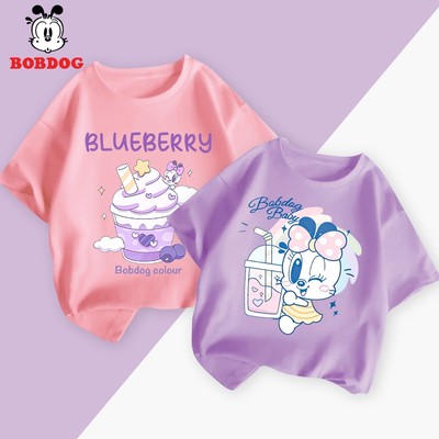 Áo thun bé gái BOBDOG chất liệu cotton mềm mịn thoáng mát in hình cute cho bé