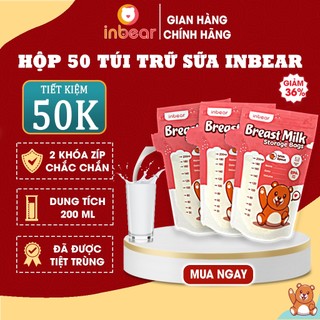Túi Trữ Sữa Inbear 200ml - Hộp 50 Túi, Hộp 20 Túi, Có Vòi Dễ Đổ Ra, Tiệt Trùng Sạch Sẽ