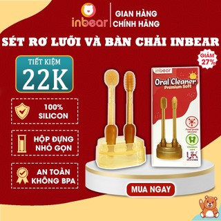 Set Rơ Lưỡi,Tưa Lưỡi Và Bàn Chải Đánh Răng Silicon Cho Bé Inbear