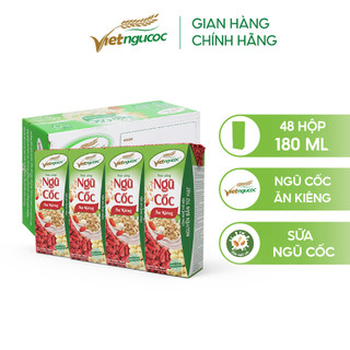 [CC] Thùng 48 Hộp Sữa Ngũ Cốc Ăn Kiêng VIỆT NGŨ CỐC Uống Liền 180ml/Hộp