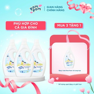  Nước Giặt Xả PomPom Active Làm Sạch Mọi Vết Bẩn, Mềm Mới Quần Áo, Lưu Hương Tươi Mát Giảm Stress