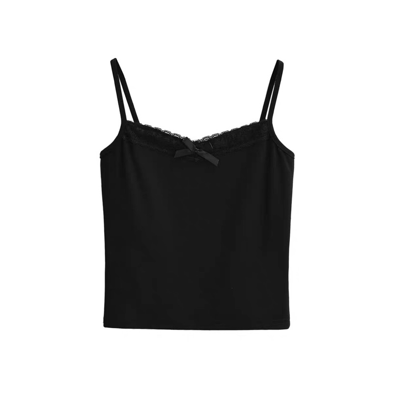 Áo Hai Dây Nữ Đính Nơ Ren Dáng crotop hot mùa hè - R12 | BigBuy360 - bigbuy360.vn