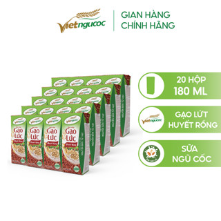  Combo 5 Lốc Sữa Gạo Lức Huyết Rồng VIỆT NGŨ CỐC Uống Liền Bổ Sung Chất Xơ Vitamin Thanh Lọc Cơ Thể 180ml hộp 