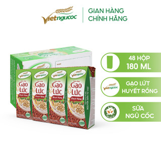   CC  Thùng 48 Hộp Sữa Gạo Lức Huyết Rồng VIỆT NGŨ CỐC Bổ Sung Chất Xơ Vitamin Thanh Lọc Cơ Thể 180ml  Hộp 