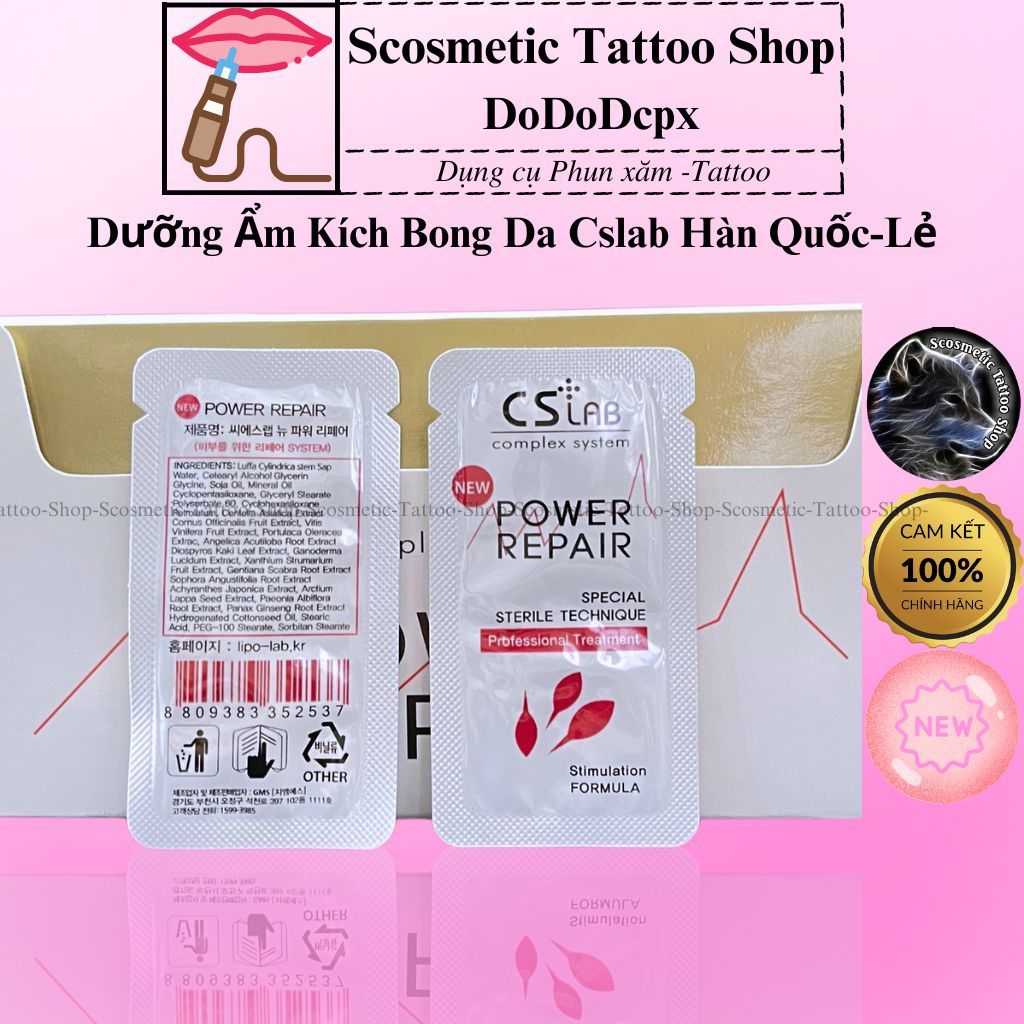 Dưỡng môi kích màu môi Cslab Hàn Quốc Power Repai Chính Hãng giúp nhanh bong da sau xăm