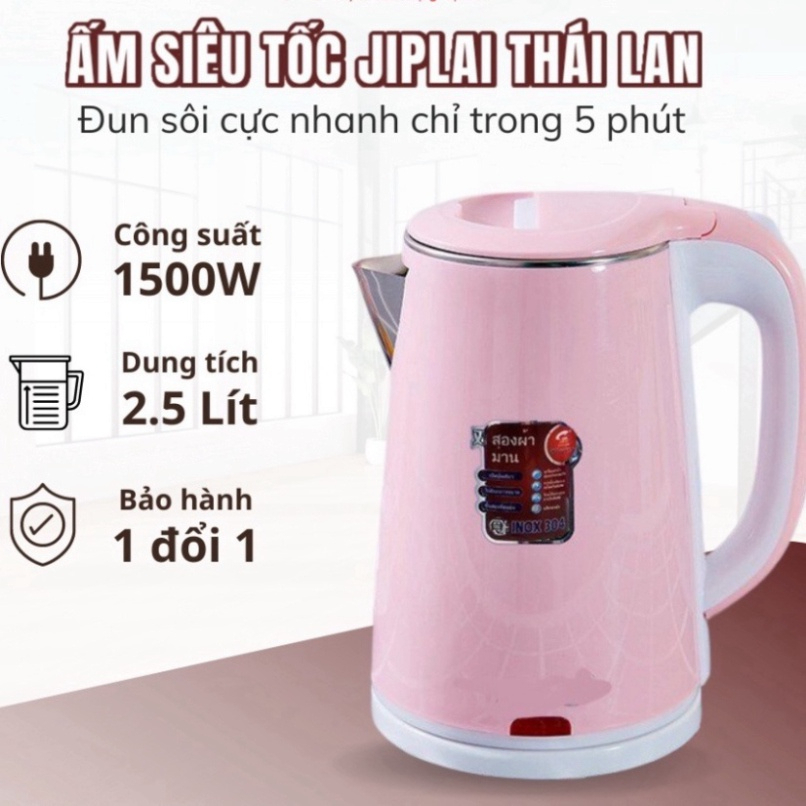 Ấm Siêu Tốc JipLai Thái Lan 2.5L - Ấm Siêu Tốc Thái Công Nghệ Inverter Chống Nóng, Giật Bảo Hành 12 Tháng