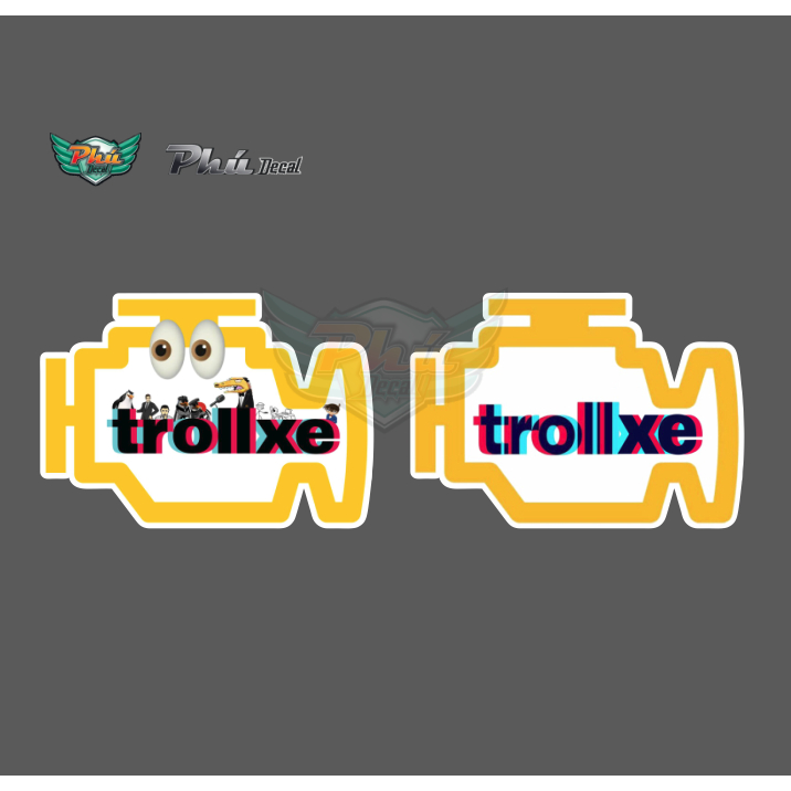 1 Tem logo sticker Trollxe Troll xe nhiều Size 2 mẫu dán xe máy,xe đạp, ô tô, mũ bảo hiểm, điện thoại, laptop, xe hơi