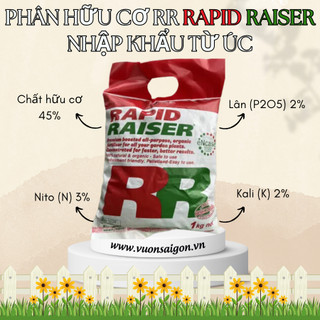 Phân hữu cơ RR Rapid Raiser nhập khẩu Úc 5kg, phân viên nén tan chậm, hàng cao cấp (Vườn Sài Gòn)